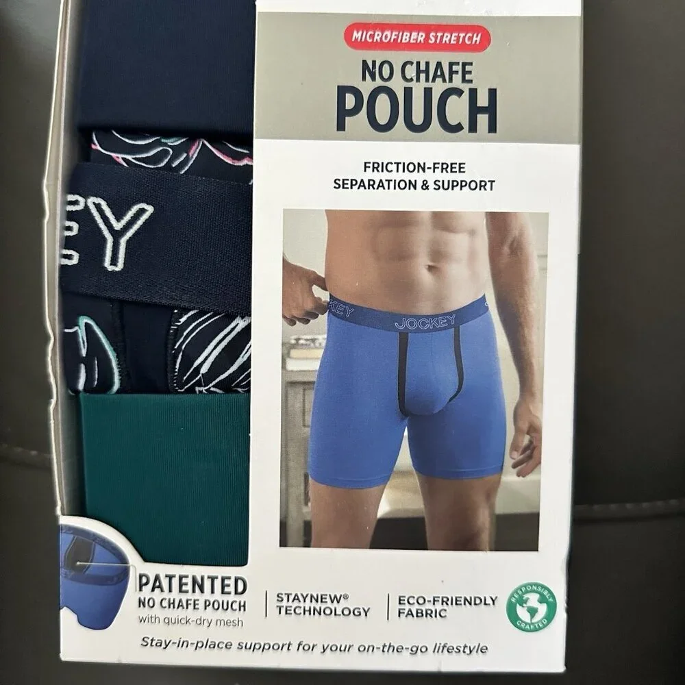 Jockey Generation Men’s 3 Pack Microfiber Stretch No Chafe Boxer Brief Medium